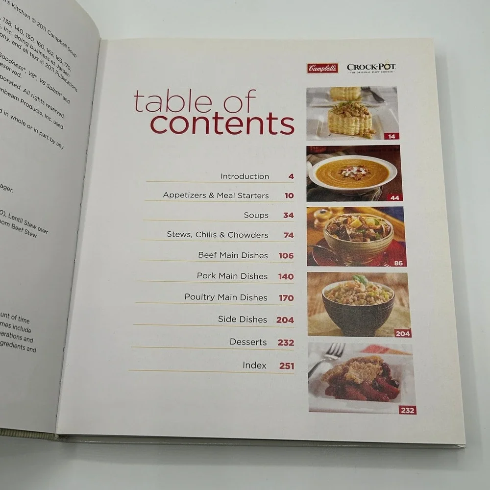 Crock-Pot Campbell's Slow Cooker Recipes Hardcover Cookbook 150+ Recipes Comfort